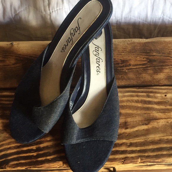 fanfares Shoes Fanfares Pumps Barely Worn Denim Blue Poshmark